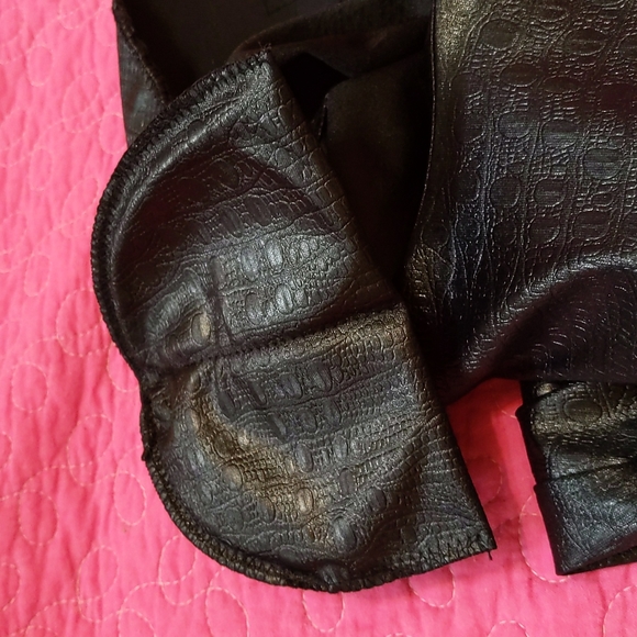 Vintage 80s Faux Leather Wiggle Dress with Side Cutouts, Small - Picture 8 of 8